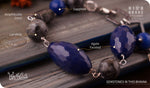 Load image into Gallery viewer, bhavaa Premium Gemstone Jewelry- Bracelet. Serene Indulgence Collection, Mark-1 | Gemstones: Blue Agate Faceted, Blue Sapphire Faceted, Grey Larvikite
