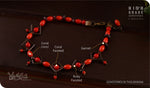 Load image into Gallery viewer, bhavaa Premium Gemstone Jewelry- Anklet. Coy Radiance Collection, Mark-1 | Gemstones: Coral, Ruby, Garnet
