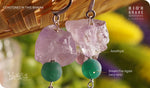 Load image into Gallery viewer, bhavaa Premium Gemstone Jewelry- Earrings. Soothing Vibrancy Collection, Mark-2 | Gemstones: Green Dream Fire Agate, Amethyst
