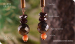Load image into Gallery viewer, bhavaa Premium Gemstone Jewelry- Earrings. Rustic Elegance Collection, Mark-2 | Gemstones: Tiger Eye Faceted, Tiger Eye, Orange South American Topaz Faceted, Garnet Faceted
