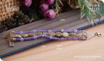 Load image into Gallery viewer, bhavaa Premium Gemstone Jewelry- Bracelet. Soothing Vibrancy Collection, Mark-1 | Gemstones: Green Opal, Purple Jade 

