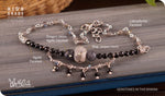 Load image into Gallery viewer, bhavaa Premium Gemstone Jewelry- Anklet. Innate Poise Collection, Mark-1 | Gemstones: Grey Dragon Veins Agate Faceted, Grey Map Jasper, Grey Labradorite Faceted, Black Agate Faceted
