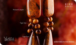 Load image into Gallery viewer, bhavaa Premium Gemstone Jewelry- Earrings. Rustic Elegance Collection, Mark-1 | Gemstones: Mustard Jasper, Tiger Eye
