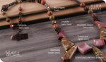 Load image into Gallery viewer, bhavaa Premium Gemstone Jewelry- Necklace. Soothing Vibrancy Collection, Mark-1 | Gemstones: Green Kambaba Jasper, Purple Mookaite Jasper, Purple Crazy Lace Agate, Green Unakite, Moss Agate

