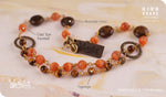 Load image into Gallery viewer, bhavaa Premium Gemstone Jewelry- Anklet. Rustic Elegance Collection, Mark-1 | Gemstones: Orange Cat's Eye Faceted, Tiger Eye, Bronzite
