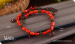 Load image into Gallery viewer, bhavaa Premium Gemstone Jewelry- Anklet. Coy Radiance Collection, Mark-2 | Gemstones: Red Coral, Red Jade
