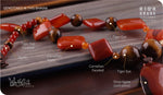 Load image into Gallery viewer, bhavaa Premium Gemstone Jewelry- Necklace. Rustic Elegance Collection, Mark-1 | Gemstones: Brown Onyx Agate, Tiger Eye, Brown Agate, Orange Carnelian Faceted, Carnelian Agate
