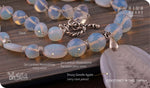 Load image into Gallery viewer, bhavaa Premium Gemstone Jewelry- Necklace. Subtle Luster Collection, Mark-1 | Gemstones: White Druzy Geode Agate Pendant, Sri Lankan Moonstone Faceted, Sri Lankan Moonstone, White Opal
