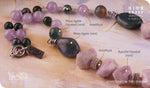 Load image into Gallery viewer, bhavaa Premium Gemstone Jewelry- Necklace. Soothing Vibrancy Collection, Mark-1 | Gemstones: Green Moss Agate Faceted, Purple Kunzite Faceted, Amethyst
