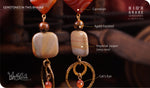 Load image into Gallery viewer, bhavaa Premium Gemstone Jewelry- Earrings. Rustic Elegance Collection, Mark-2 | Gemstones: Carnelian, Brown Cat's Eye, Imperial Jasper (very rare), Brown Agate Faceted
