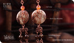 Load image into Gallery viewer, bhavaa Premium Gemstone Jewelry- Earrings. Rustic Elegance Collection, Mark-2 | Gemstones: Snowflake Jasper, Cat's Eye, Bird's Eye Rhyolite

