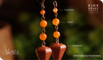 Load image into Gallery viewer, bhavaa Premium Gemstone Jewelry- Earrings. Rustic Elegance Collection, Mark-2 | Gemstones: Goldstone, Orange Topaz, Carnelian
