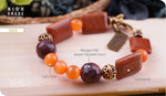 Load image into Gallery viewer, bhavaa Premium Gemstone Jewelry- Bracelet. Rustic Elegance Collection, Mark-2 | Gemstones: Cat's Eye, Goldstone, Morgan Hill Jasper Faceted
