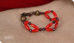 Load image into Gallery viewer, bhavaa Premium Gemstone Jewelry- Bracelet. Coy Radiance Collection, Mark-2 | Gemstones: Garnet Faceted, Red Coral 
