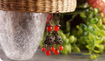 Load image into Gallery viewer, bhavaa Premium Gemstone Jewelry- Earrings. Coy Radiance Collection, Mark-2 | Gemstones: Red Jade Faceted
