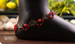 Load image into Gallery viewer, bhavaa Premium Gemstone Jewelry- Anklet. Coy Radiance Collection, Mark-2 | Gemstones: Red Jade
