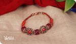 Load image into Gallery viewer, bhavaa Premium Gemstone Jewelry- Bracelet. Coy Radiance Collection, Mark-2 | Gemstones: Red Agate Faceted, Red Jade Faceted
