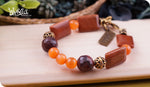 Load image into Gallery viewer, bhavaa Premium Gemstone Jewelry- Bracelet. Rustic Elegance Collection, Mark-2 | Gemstones: Cat's Eye, Goldstone, Morgan Hill Jasper Faceted
