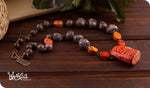 Load image into Gallery viewer, bhavaa Premium Gemstone Jewelry- Necklace. Rustic Elegance Collection, Mark-2 | Gemstones: Orange Fire Agate, Orange Sea Sediment Jasper, Brown Snowflakes Jasper
