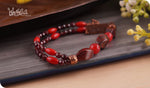 Load image into Gallery viewer, bhavaa Premium Gemstone Jewelry- Bracelet. Coy Radiance Collection, Mark-1 | Gemstones: Red Garnet, Jade Faceted, Red Coral, Morgan Hill Jasper
