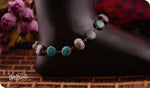 Load image into Gallery viewer, bhavaa Premium Gemstone Jewelry- Anklet. Serene Indulgence Collection, Mark-1 | Gemstones: Blue Sea Sediment Jasper, Map Jasper Faceted, Labradorite
