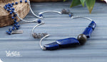 Load image into Gallery viewer, bhavaa Premium Gemstone Jewelry- Necklace. Vivacious Charm Collection, Mark-1 | Gemstones: Grey Golden Obsidian, Labradorite, Lapis Lazuli
