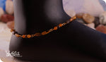 Load image into Gallery viewer, bhavaa Premium Gemstone Jewelry- Anklet. Rustic Elegance Collection, Mark-1 | Gemstones: Tiger Eye, Orange Jade
