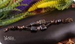 Load image into Gallery viewer, bhavaa Premium Gemstone Jewelry- Bracelet. Innate Poise Collection, Mark-1 | Gemstones: Hawk Eye (Tiger Eye), Black Spinel Faceted, Rutilated Quartz Faceted, Smoky Quartz
